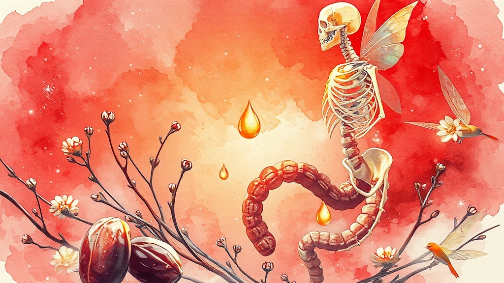 대추 속 영양 성분 (watercolor 스타일)