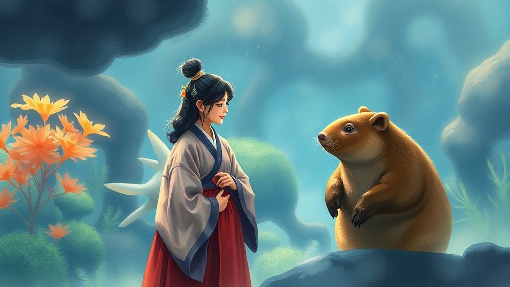 설 연휴, 롯데월드 아쿠아리움의 특별한 경험 (watercolor 스타일)