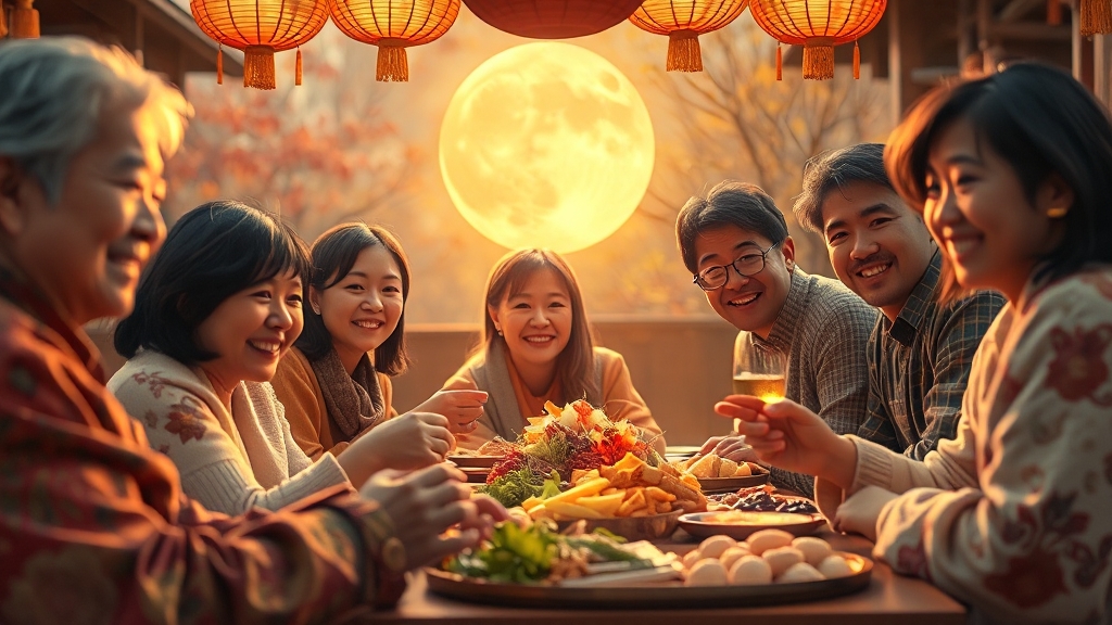 관계별 추석 인사말 예시 (realistic 스타일)
