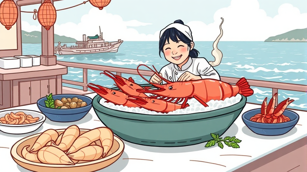 전현무계획 속초 새우 맛집 위치 정보 (illustration 스타일)