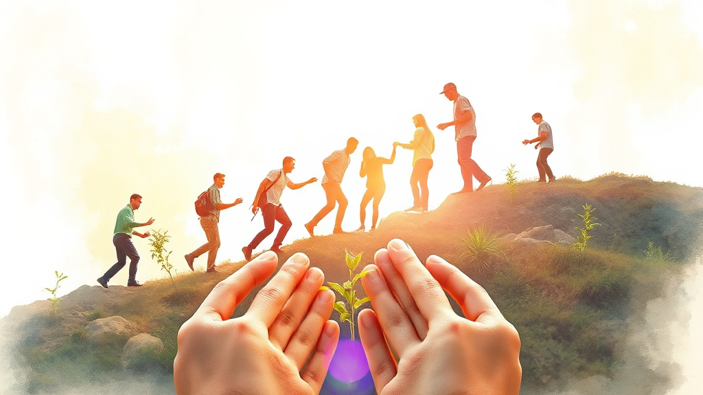 취약계층 맞춤 지원 (watercolor 스타일)