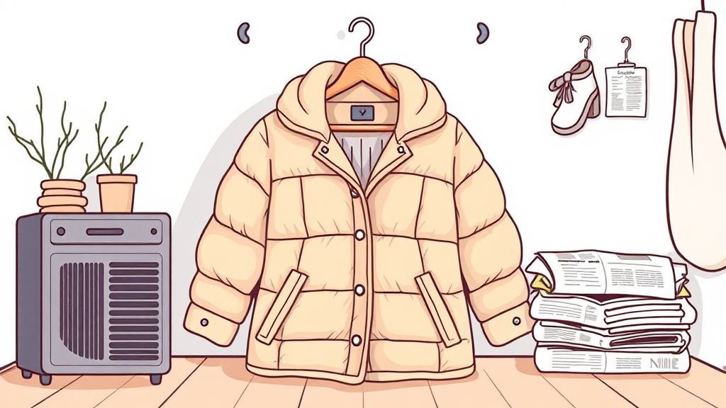 패딩 보관 방법 (illustration 스타일)