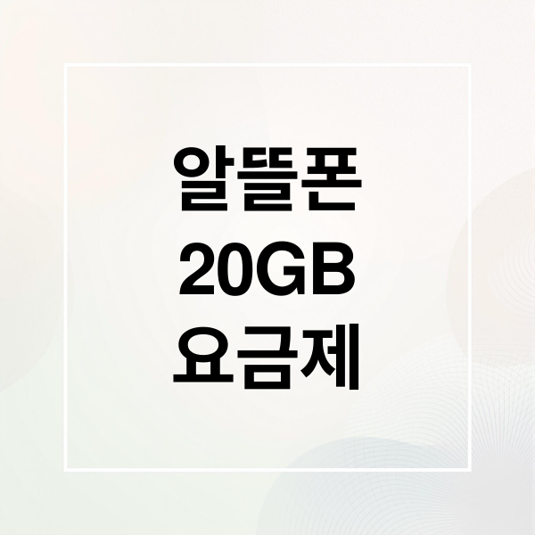 알뜰폰
20GB
요금제 (알뜰폰 데이터 20G)