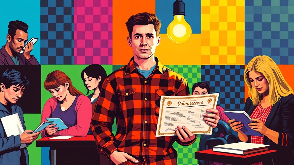 봉사활동 실적 확인 및 관리 (popart 스타일)