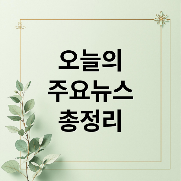 오늘의
주요뉴스
총정리 (2025년 12월 11일 오늘의 주요 뉴스)