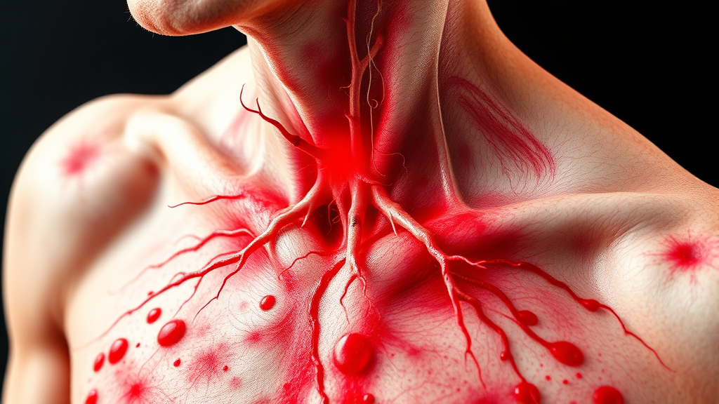 대상포진 원인과 증상 (realistic 스타일)