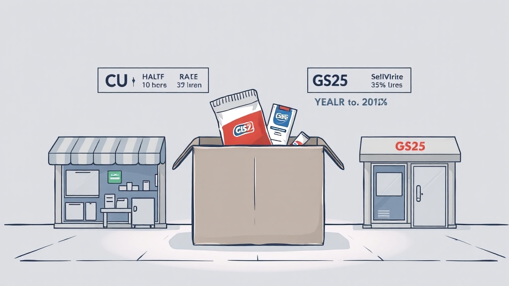 CU vs GS25 반값택배 비교 (illustration 스타일)
