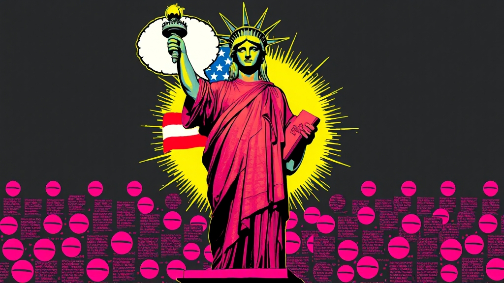 표현의 자유 vs 이용자 보호 (popart 스타일)