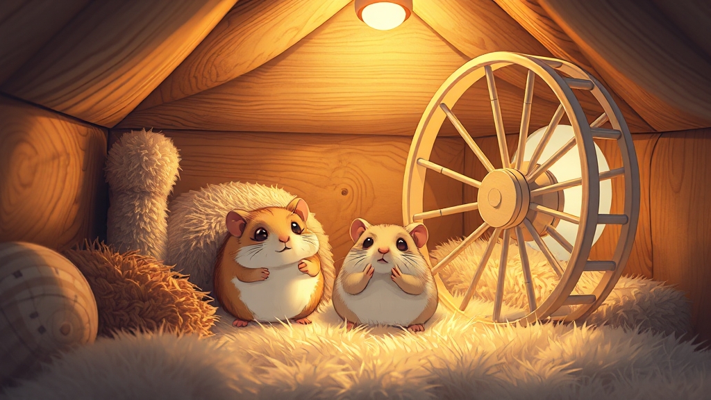 햄스터 집 환경 조성 및 준비물 (realistic 스타일)