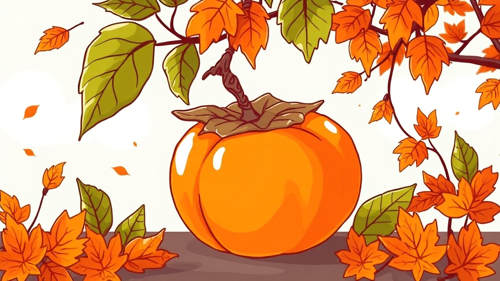 단감 영양성분 & 칼로리 (illustration 스타일)