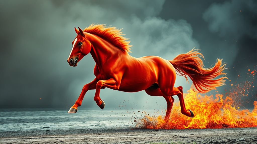 2026년 병오년 특징 (realistic 스타일)