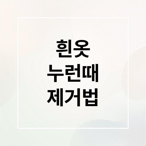 흰옷
누런때
제거법 (흰옷 누런때 제거 방법)