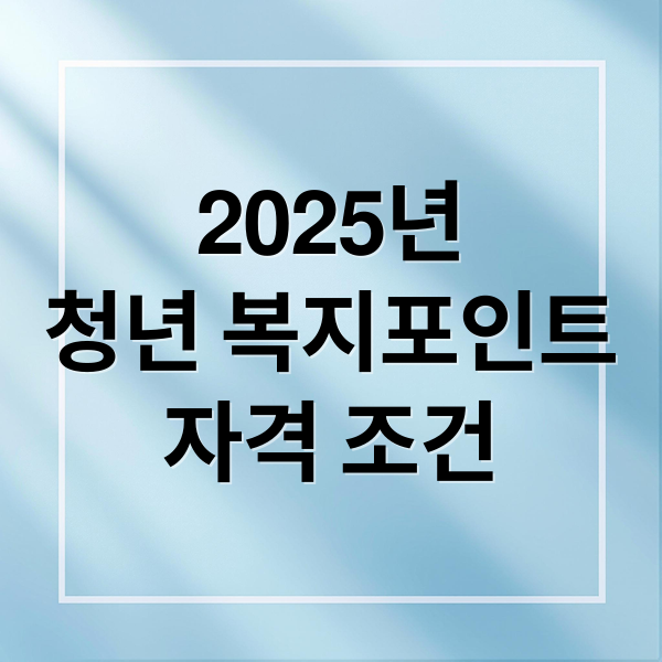 2025년
청년 복지포인트
자격 조건 (청년 복지포인트 선발기준 사용처 지급액)