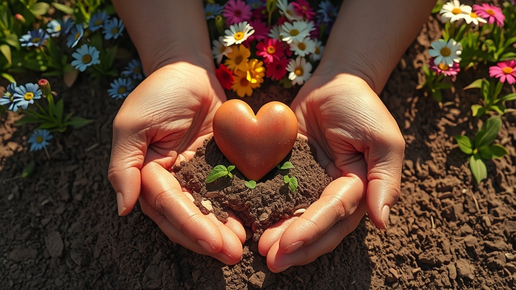 꽃 심는 꿈: 희망의 의미 (realistic 스타일)