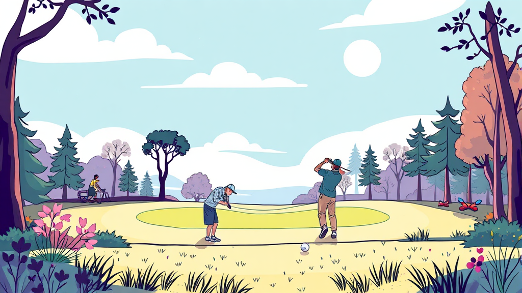 파크골프장 이용 시 알아두면 좋은 꿀팁 (illustration 스타일)