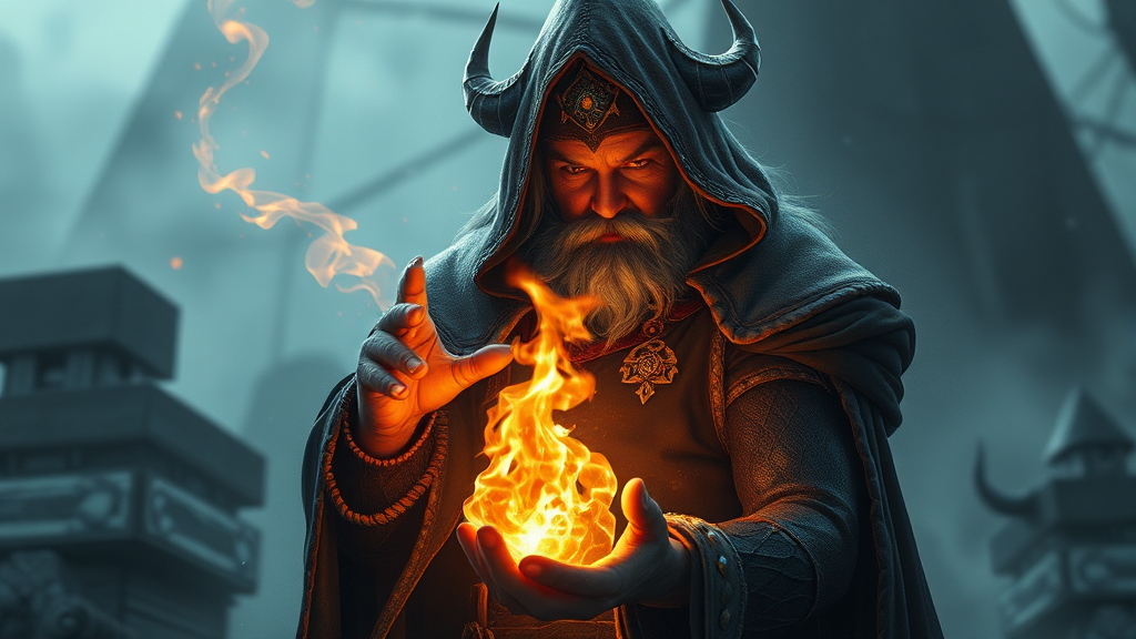 제리에의 압도적인 능력과 마법적 특징 (realistic 스타일)