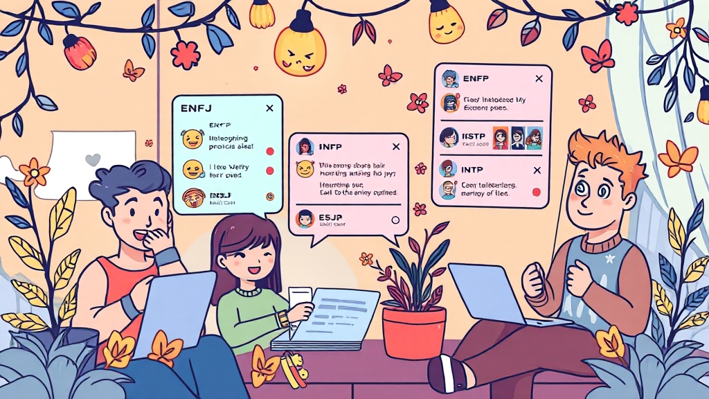 연애 스타일별 대표적인 카톡 패턴 (cartoon 스타일)