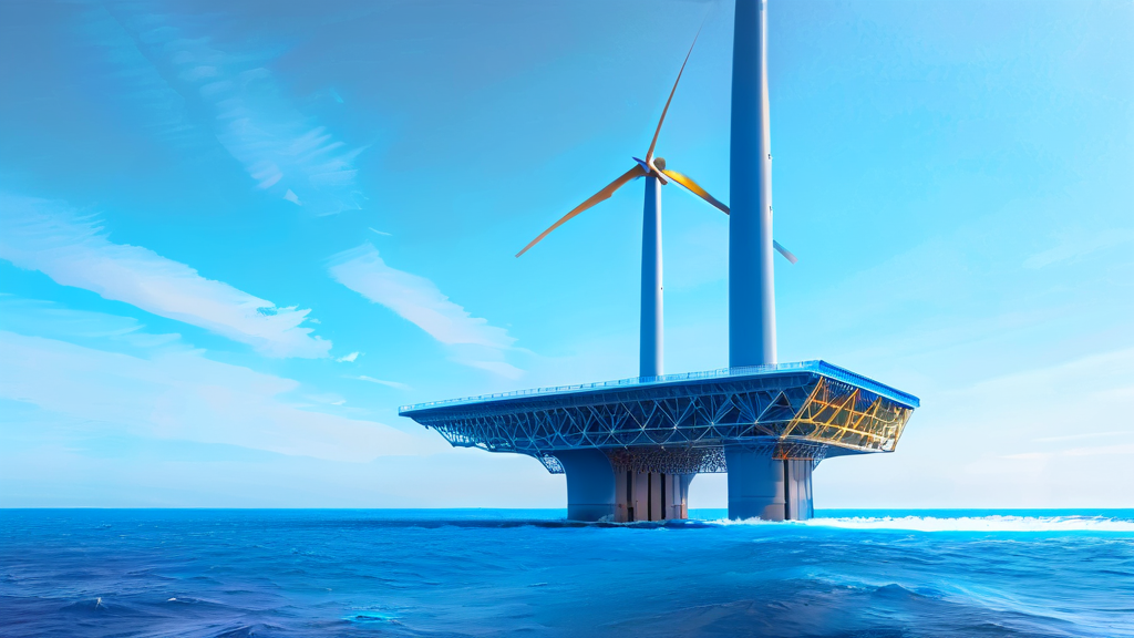 해상풍력 사업 확장, 새로운 성장 동력 확보 (watercolor 스타일)