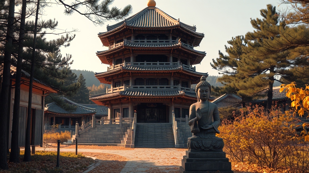 월정사 방문 정보와 주변 볼거리 (realistic 스타일)