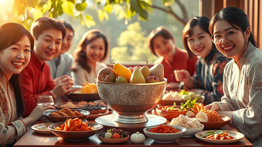 특별한 추석 선물: 프리미엄 선물 세트 (realistic 스타일)