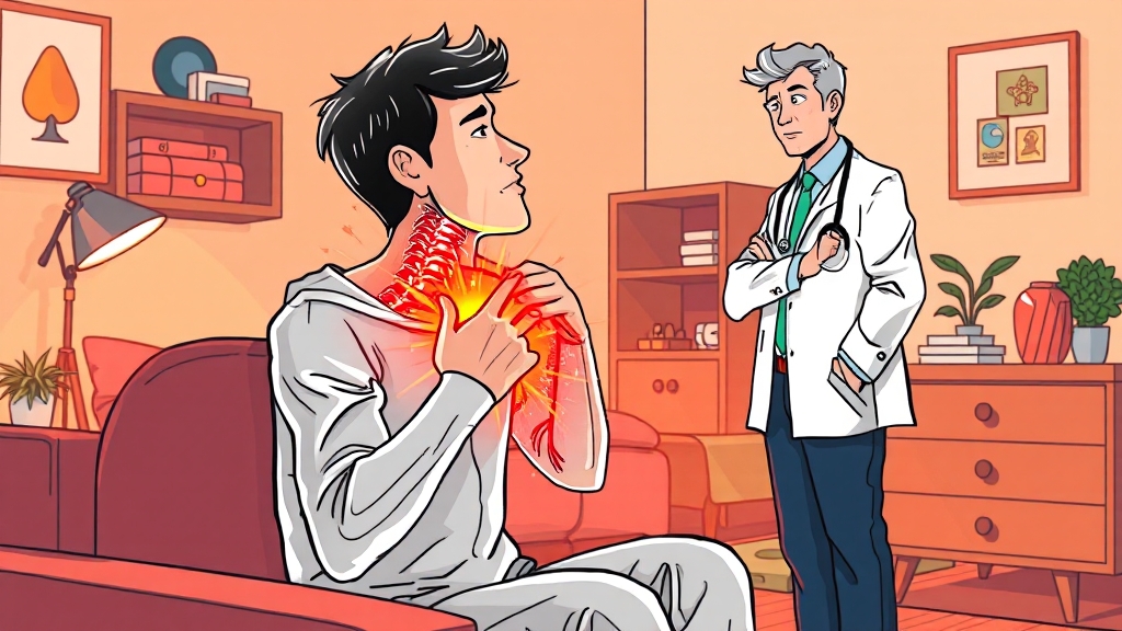 목 아픔 관련 질환 (cartoon 스타일)