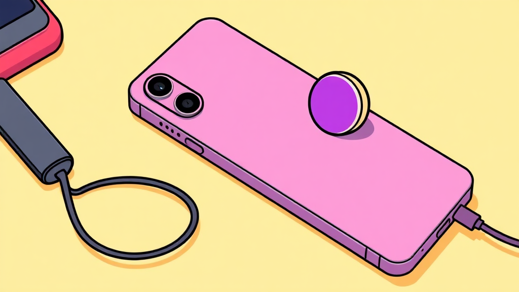 맥세이프 액세서리, 아이폰 17e와 함께하는 편리함 (cartoon 스타일)