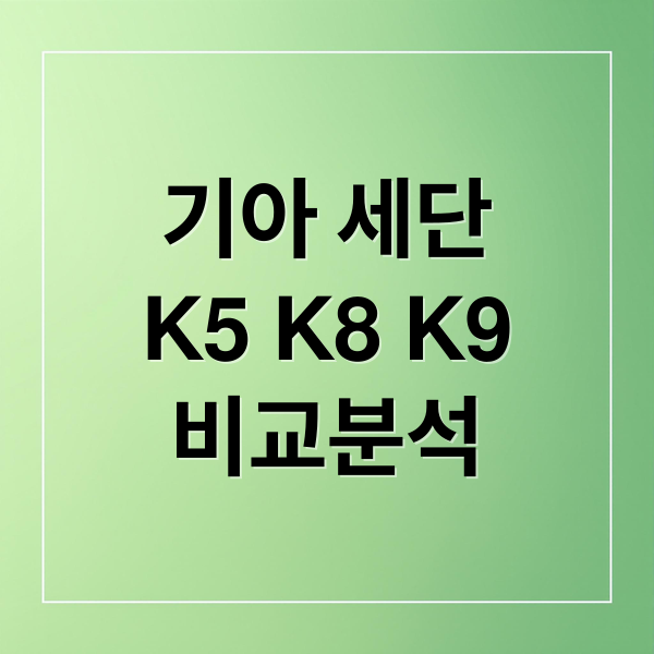 기아 K5 vs K8 vs K9 완벽 비교 1 기아 세단
K5 K8 K9
비교분석 (기아 K5 K8 K9 비교)