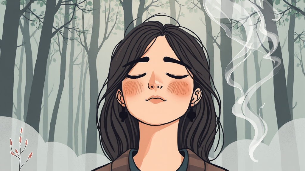 침향을 적절히 활용하며 건강을 챙기는 중년 부부의 일러스트