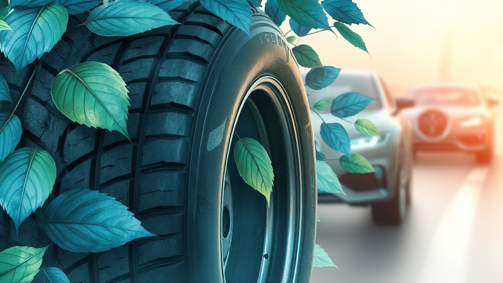 친환경 타이어 소재 개발 (watercolor 스타일)