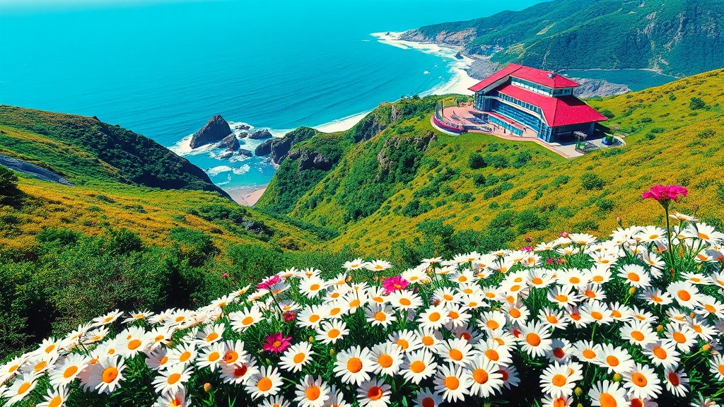 강원도 명소, 시원한 계곡과 자연 (popart 스타일)