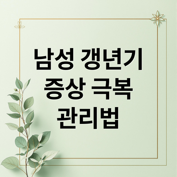 남성 갱년기
증상 극복
관리법 (갱년기 테스트기 사용법 남성 갱년기)