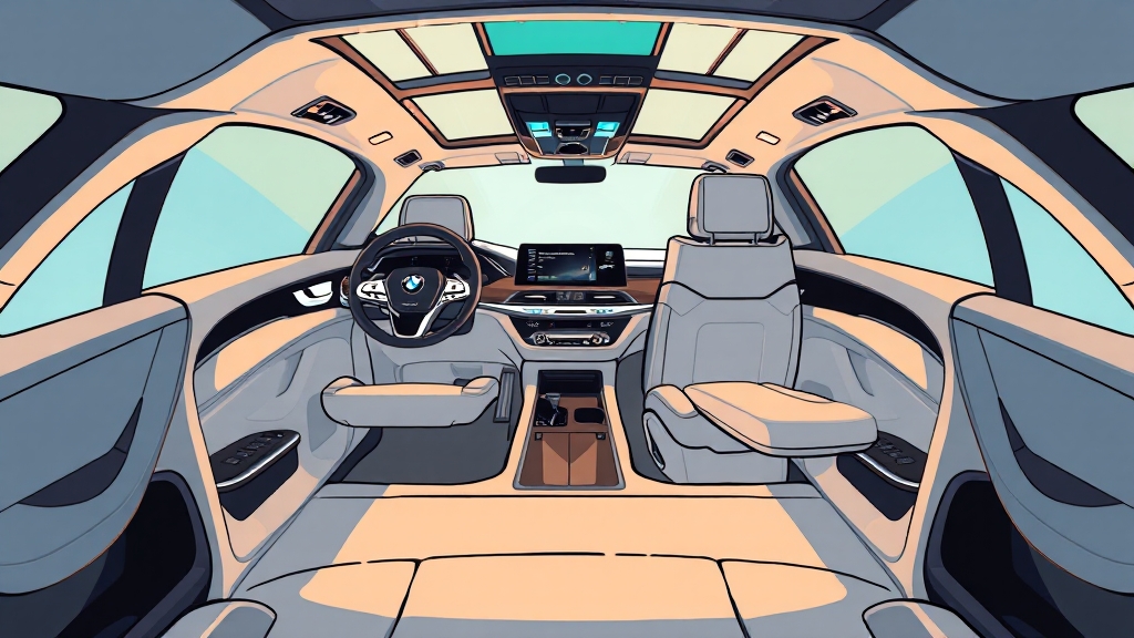 iX3 풀체인지 디자인: 미래를 담은 외관과 실내 (cartoon 스타일)