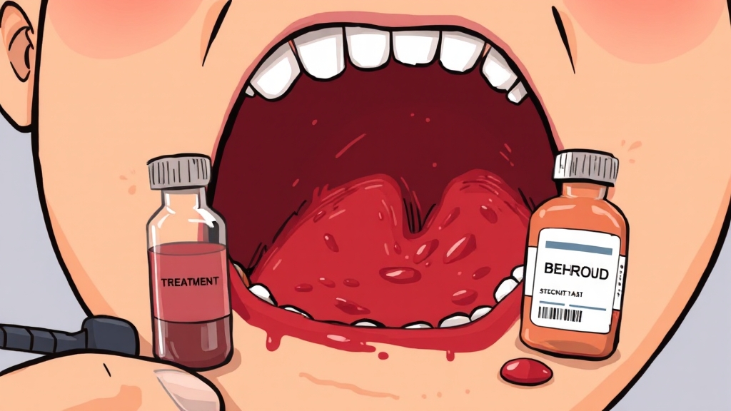 구내염 지속 시, 병원에 가야 할까? (cartoon 스타일)