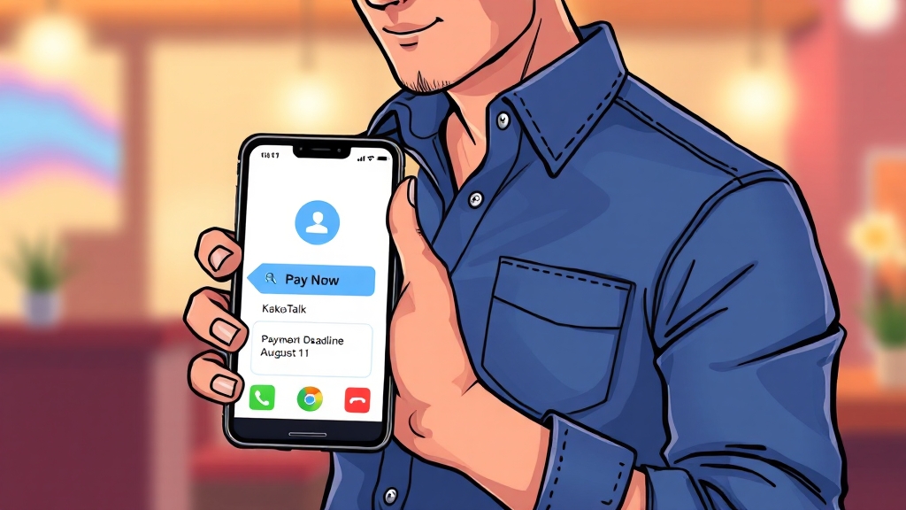 고지서 조회 및 납부, 초간편 납부! (cartoon 스타일)