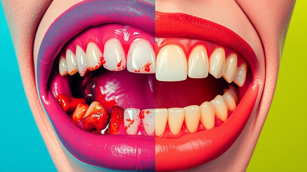 치주 질환, 흔들림의 주범! (popart 스타일)