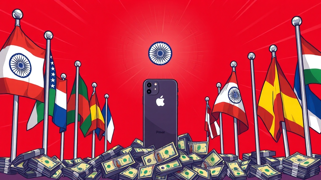 국제 뉴스: 미국, 인도산 제품 관세 인상 (cartoon 스타일)