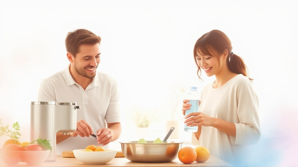 생수 대신 정수기, 어때요? (watercolor 스타일)