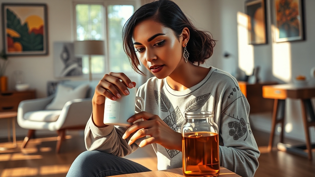 베르가못 섭취 시 주의사항 (realistic 스타일)