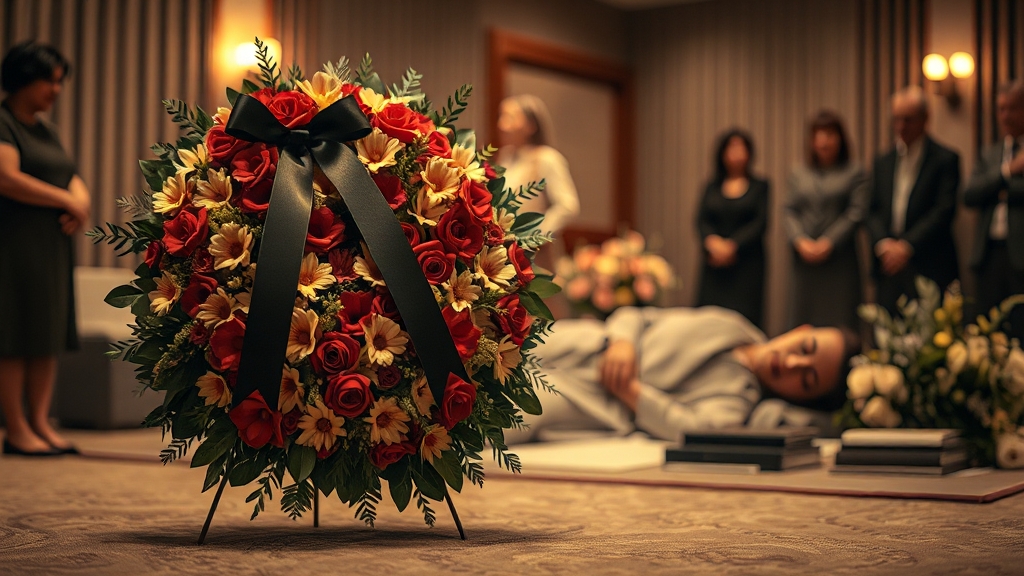 근조화환 배송 정보 (realistic 스타일)