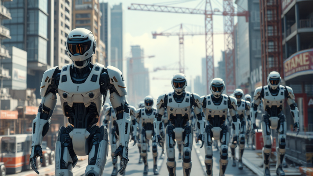 휴머노이드 로봇 관련 산업 동향 (realistic 스타일)