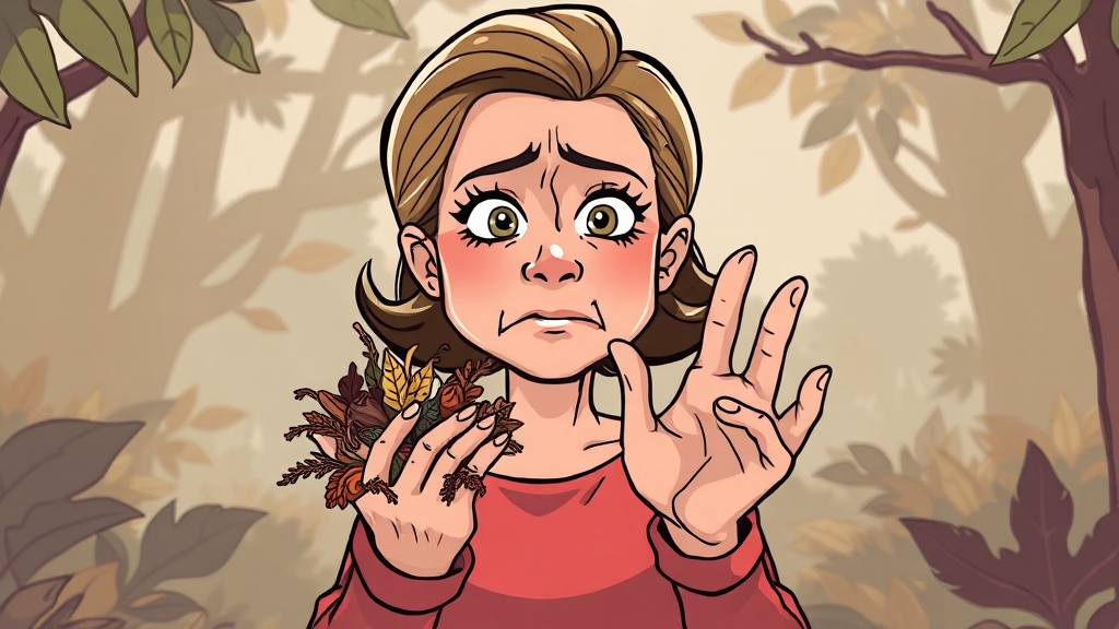 손떨림 원인: 명현반응 vs 부작용 (cartoon 스타일)