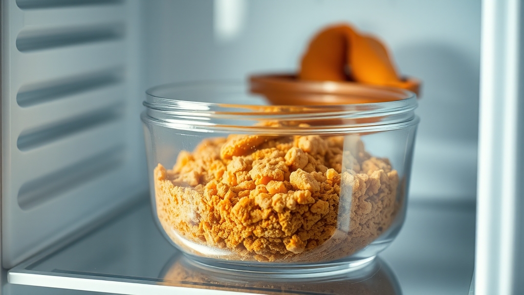 황태 분말 보관법 (realistic 스타일)