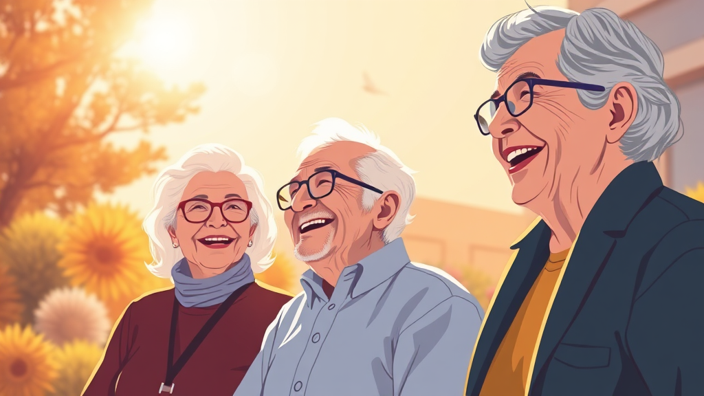 노년층 재취업 지원 (illustration 스타일)