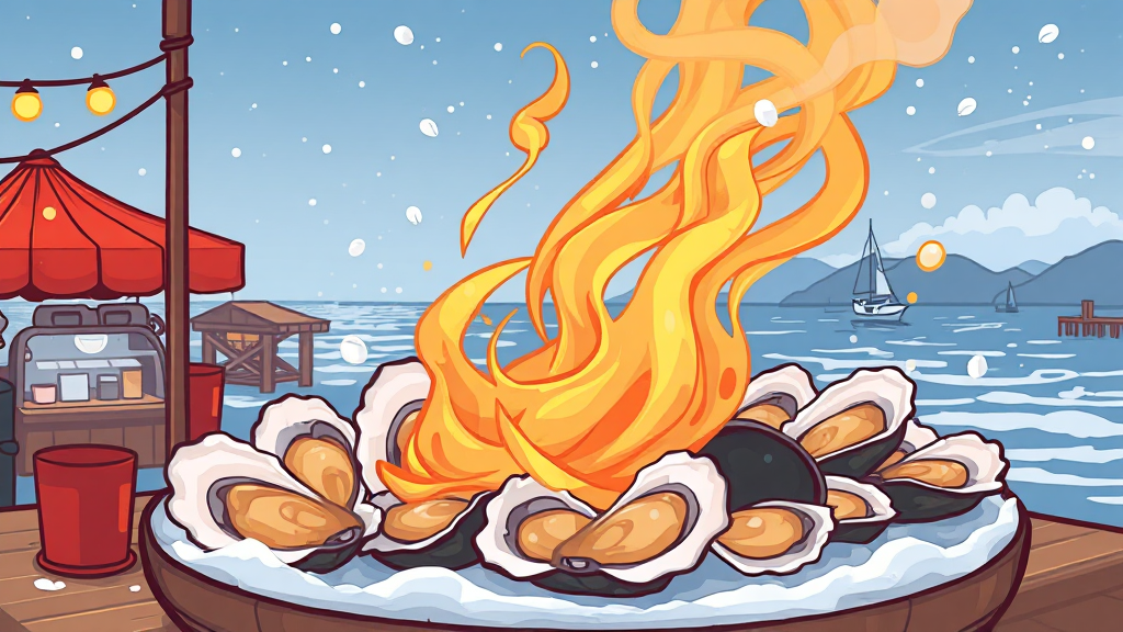 천북굴 축제의 시작 (cartoon 스타일)