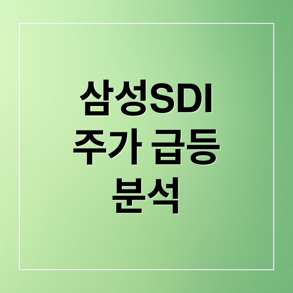 삼성SDI
주가 급등
분석 (삼성SDI 주가 폭등)