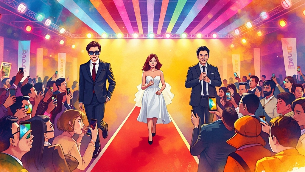 영화제 현장 분위기 (illustration 스타일)