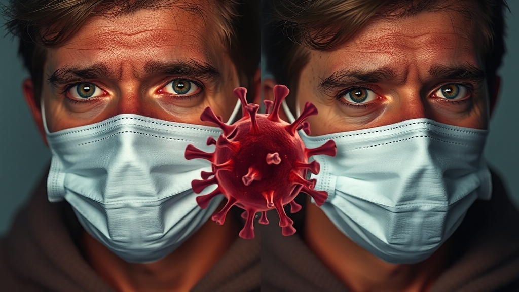 코로나 vs 감기, 증상 비교 (realistic 스타일)