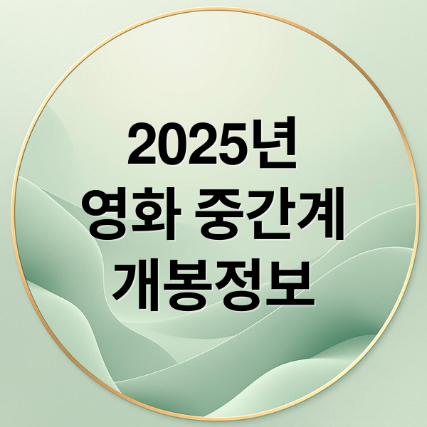 2025년
영화 중간계
개봉정보 (영화 중간계 2025년 개봉일)