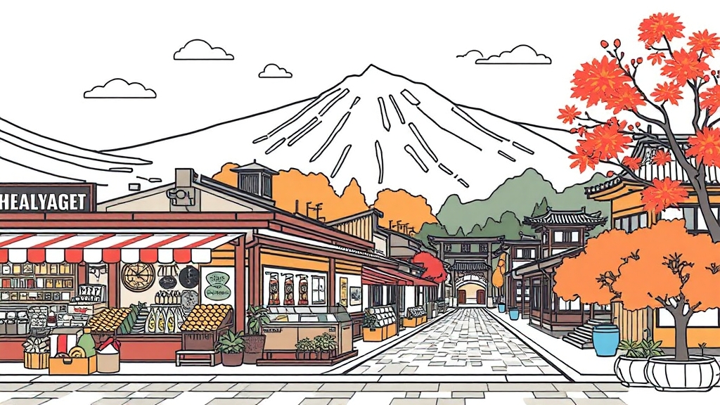 주변 맛집 및 여행 코스 (illustration 스타일)