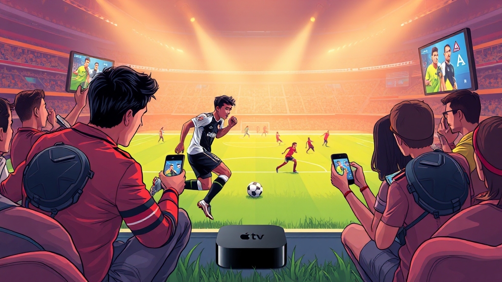 MLS 중계 정보: 애플TV 시청 정리 (illustration 스타일)